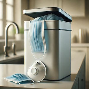 Dispose of single-use items properly in a trash bin.